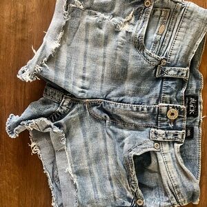 Buckle Blue Jean Shorts for Women